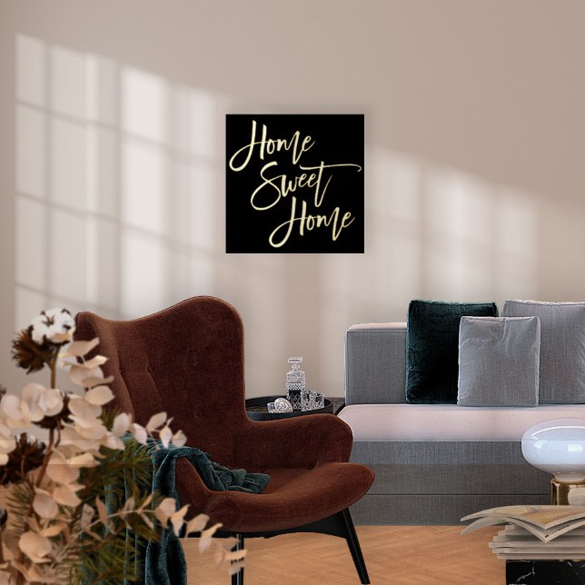 Home Sweet Home Black Luxury Real Foil Prints (Creator Uploaded)