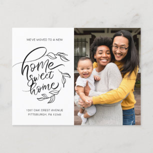 Home Sweet Home Botanical Change of Address Photo Announcement Postcard