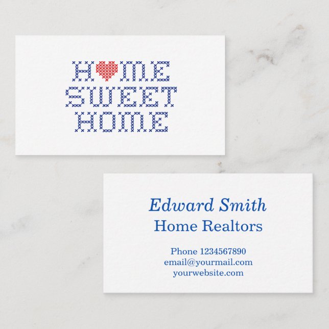Home Sweet Home Carte de visite (Devant / Derrière)