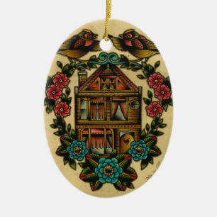 home sweet home ceramic ornament