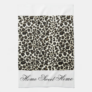 Home Sweet Home Cheetah Print Kitchen Towel