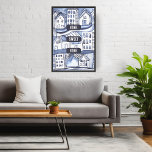 HOME SWEET HOME Cityscape Apartment Ink Watercolor Poster<br><div class="desc">Purchase a simple poster or a fully framed and matted version! Thank you for shopping my designs and supporting independent artists! Please check my shop for matching items like postcards, moving announcements, business cards, greeting cards and stickers. Also available as digital download, use as a screensaver or send via email...</div>
