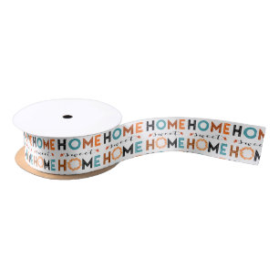 Home Sweet Home Colourful Fall Wreath Satin Ribbon