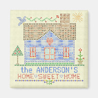 Home Sweet Home Cross Stitch House Personalized