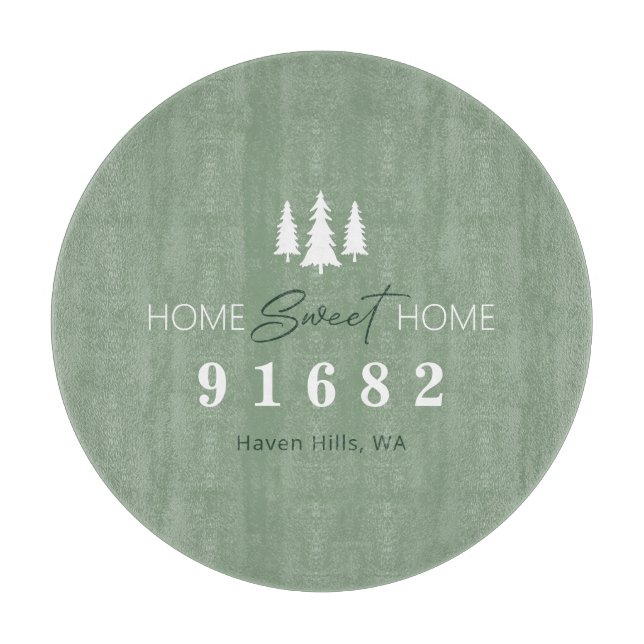 Home Sweet Home Custom Zip Code Cutting Board (Front)