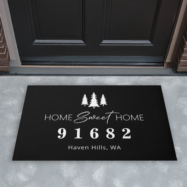 Home Sweet Home Custom Zip Code  Doormat (Shown on a 24" x 36" doormat)