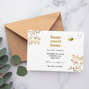 Home sweet home cute bumble bee moving announcement