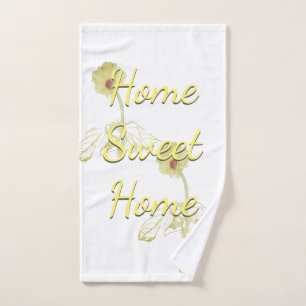 "Home Sweet Home" Daisy White Hand Towel