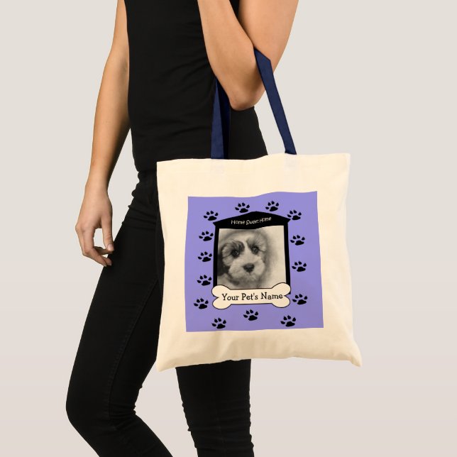 Home Sweet Home Doghouse Lavender Pet Frame  Tote Bag (Front (Product))