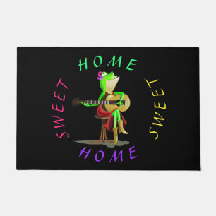 Home Sweet Home Doormat Frog Playing Guitar Fun