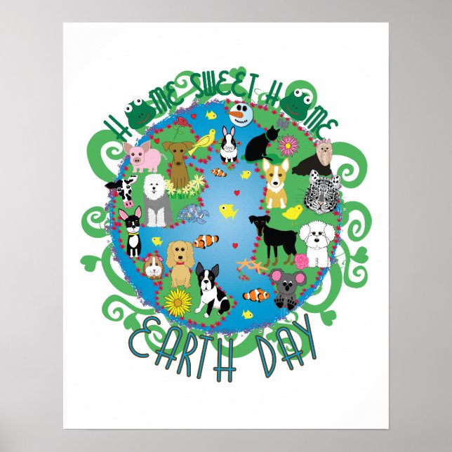 Home Sweet Home Earth Day Animals Print (Front)