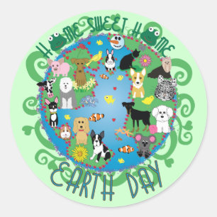 Home Sweet Home Earth Day Animals Stickers