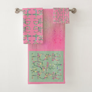 "Home Sweet Home" Ensemble de serviettes de bain r