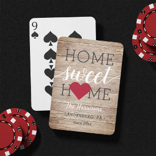 Home Sweet Home Family Name & Hometown Playing Cards