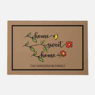Home Sweet Home Family Name New Address  Doormat