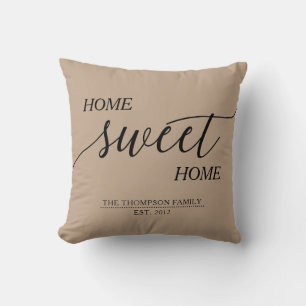 Home Sweet Home Family Name Throw Pillow