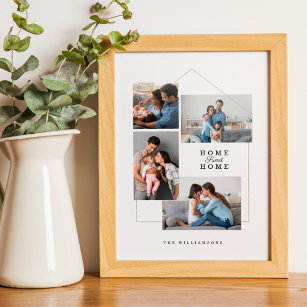 Home Sweet Home Family Photo Collage Personalized Poster