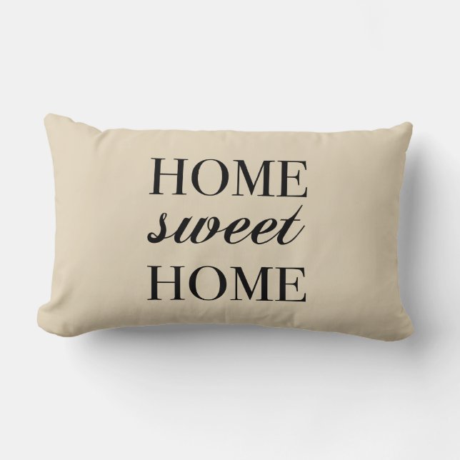 Home Sweet Home Farmhouse Beige Pillow (Front)