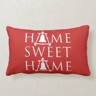 Home Sweet Home Fleur Raincross Design - Red - Lumbar Pillow