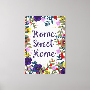 Home Sweet Home Floral Reef Canvas Print