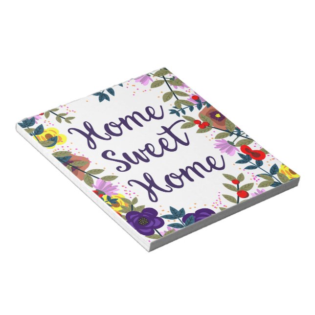 Home Sweet Home Floral Reef Notepad (Angled)