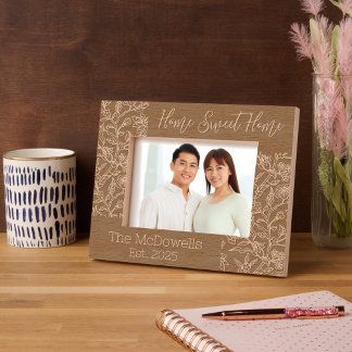 Home Sweet Home Floral Theme Etched Frames