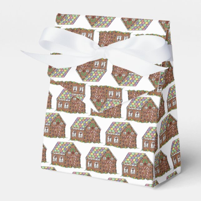 Home Sweet Home Gingerbread House Holiday Favor Box (Front Side)
