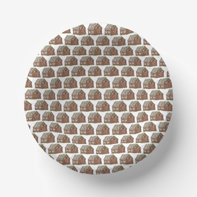 Home Sweet Home Gingerbread House Holiday Paper Plate (Front)