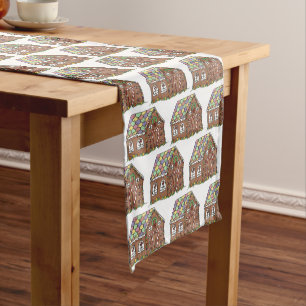 Home Sweet Home Gingerbread House Holiday Short Table Runner