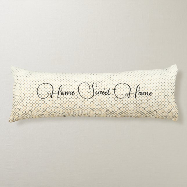 Home Sweet Home Gold Ombre Speckled Body Pillow (Front)