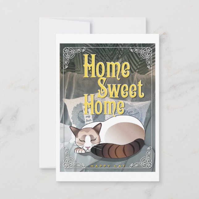 Home sweet home - Happy cat (Front)