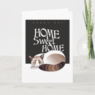 Home sweet home - Happy cat Card