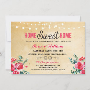 Home Sweet Home Housewarming New Home Invitation