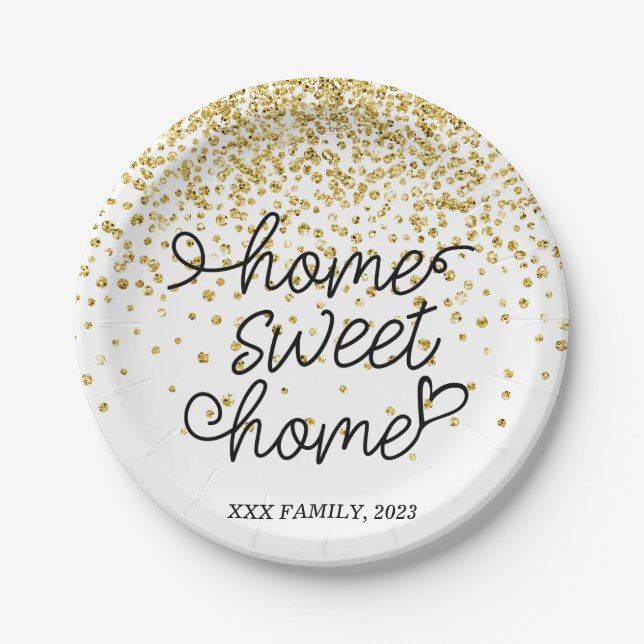 home sweet home , housewarming party paper plate (Front)