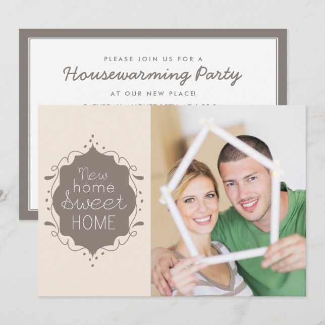 Home Sweet Home Housewarming Party Photo Invite (Front/Back)