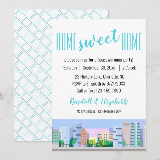 Home Sweet Home Housewarming Skyline Template (Front/Back)