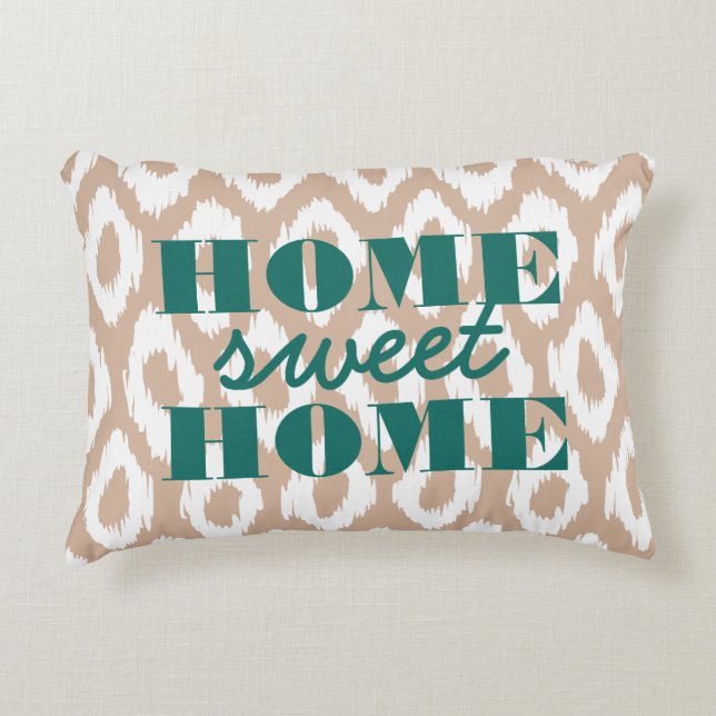 Home Sweet Home Ikat Ogee Accent Coussin (Devant)