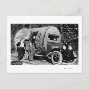 Home Sweet Home in a Fir Tree Postcard