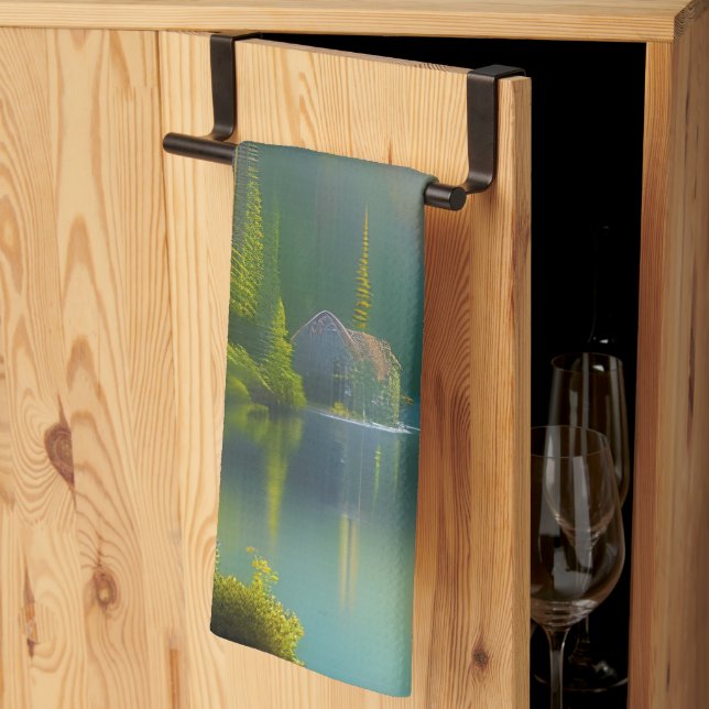 Home Sweet Home in the woods   Kitchen Towel (Thirds Fold)