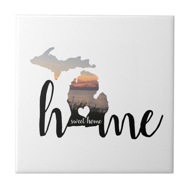 Home Sweet Home Is Michigan Tile (Front)