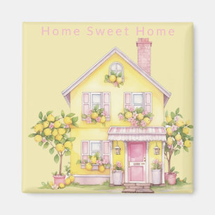 Home Sweet Home Lemon Cottage Magnet Cozy Cottage
