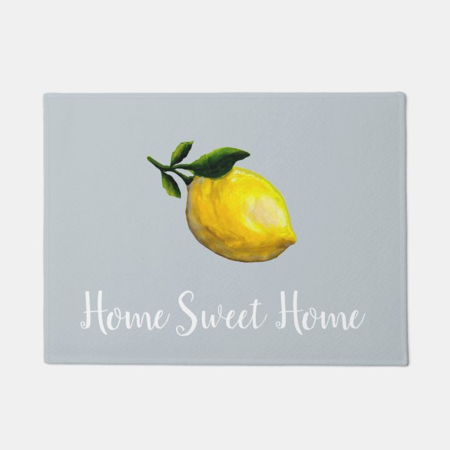 Home Sweet Home Lemon Grey Floor Mat (Front)