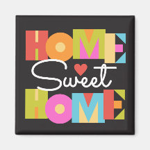 Home Sweet Home Magnet -Colour Block Letters