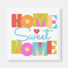 Home Sweet Home Magnet -Colour Block Letters-WHT B