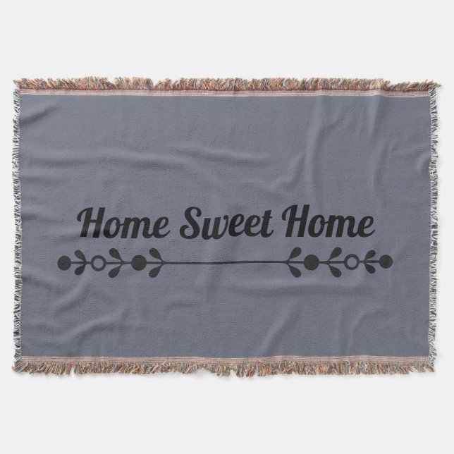 Home Sweet Home Minimal Typography Throw Blanket (Front)