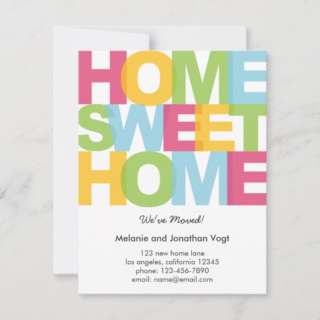 Home Sweet Home Moving Announcement (Front)