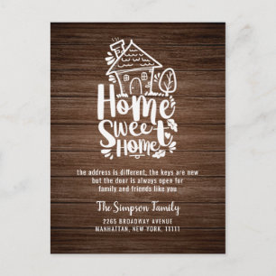 Home Sweet Home Moving Announcement Postcard
