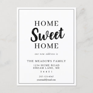 Home Sweet Home Moving Minimalist Rustic Announcement Postcard