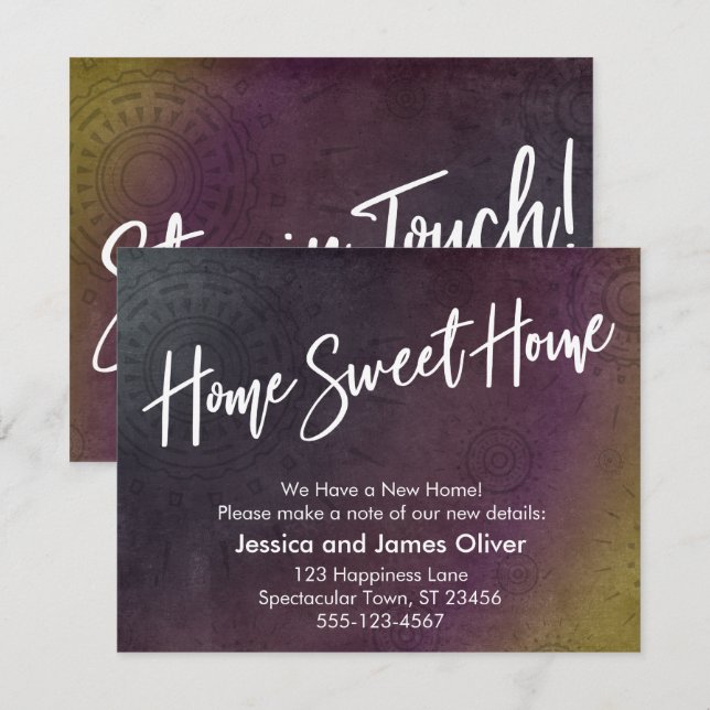 Home Sweet Home Multicolored Grunge Burst Card (Front/Back)