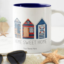 Home Sweet Home Nautical Summer Beach Hut Cabanas 